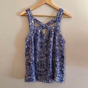 Others Follow Tank Top. Large. Blue and white.